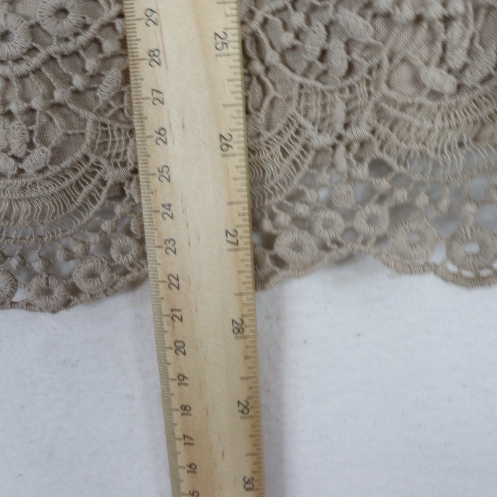 Coldwater Creek Spring  Summer Jacket Beige‎ Linen Blend Lace Trim Boho Artsy 16 - Picture 6 of 7
